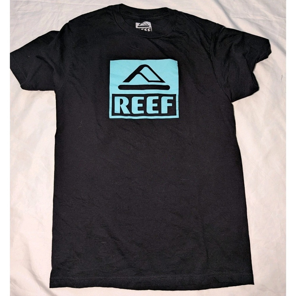 Reef Adult Small Black Short Sleeve Cotton Graphic Print‎ T-Shirt